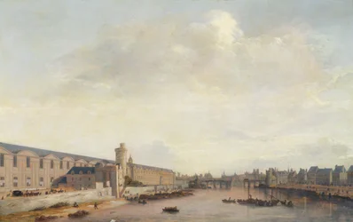 La Grande Galerie du Louvre, vue de Paris depuis le pont Barbier, c.1640